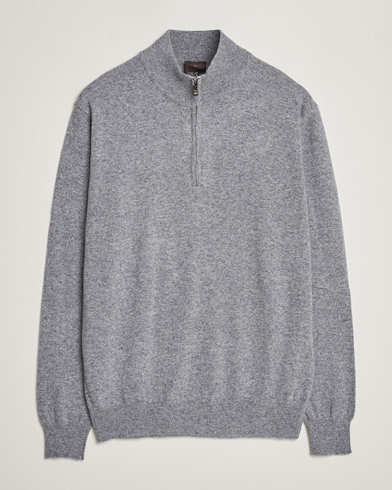 Herre | Half-zip | Oscar Jacobson | Patton Wool/Cashmere Half Zip Light Grey