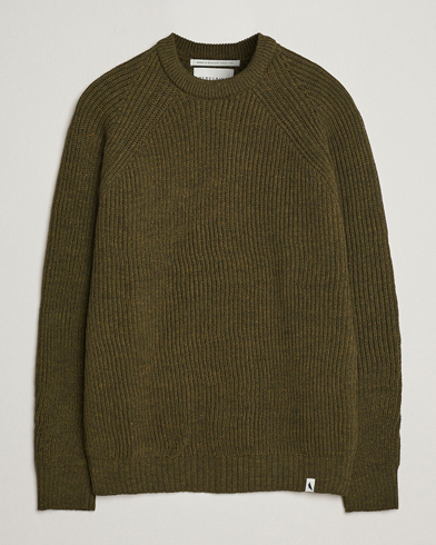 Herre |  | Peregrine | Ford Knitted Wool Jumper Olive
