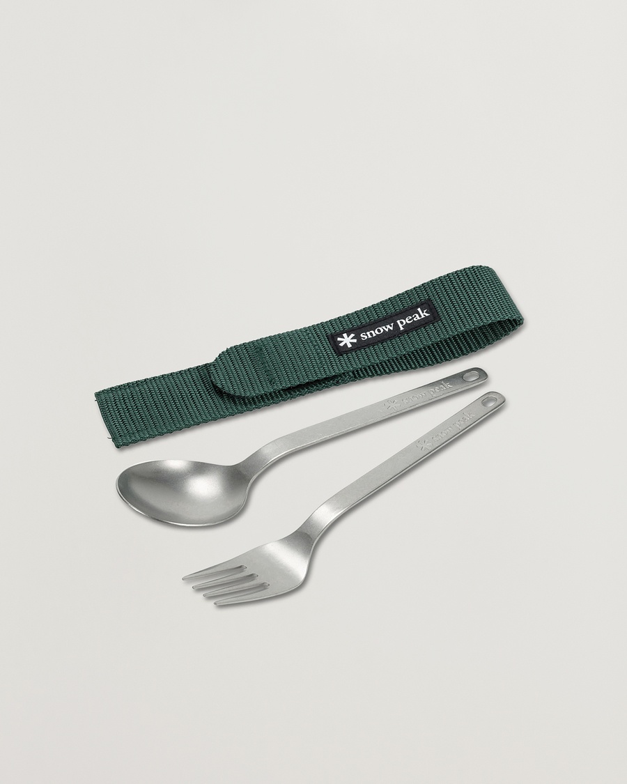 Snow Peak Fork & Spoon Set Titanium – Sølv