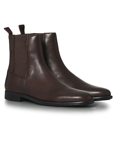 HUGO Kyron Leather Chelsea Boots Dark Brown