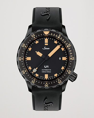 Herre | Fine watches | Sinn | U1 Black Hard Coating Diving Watch 44mm Black/Ivory