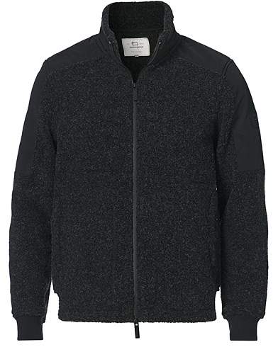  |  Sherpa Wool Full Zip Track Jacket Charcoal Melange