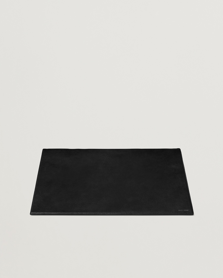 Herre | | Ralph Lauren Home | Brennan Small Leather Desk Blotter Black