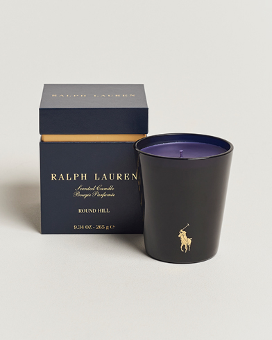 Herre | Ralph Lauren Holiday Gifting | Ralph Lauren Home | Round Hill Single Wick Candle Navy/Gold
