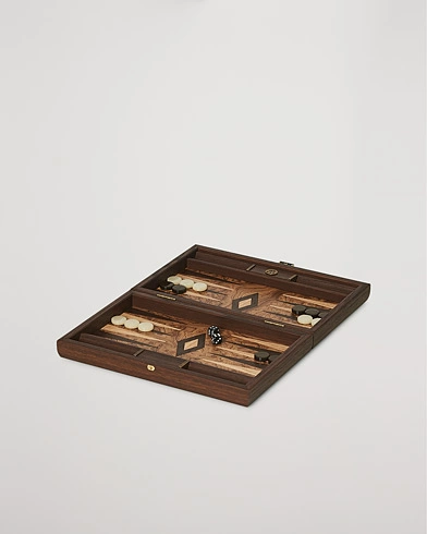 Herre | Til den hjemmekjære | Manopoulos | Walnut Burl Small Backgammon With Side Racks