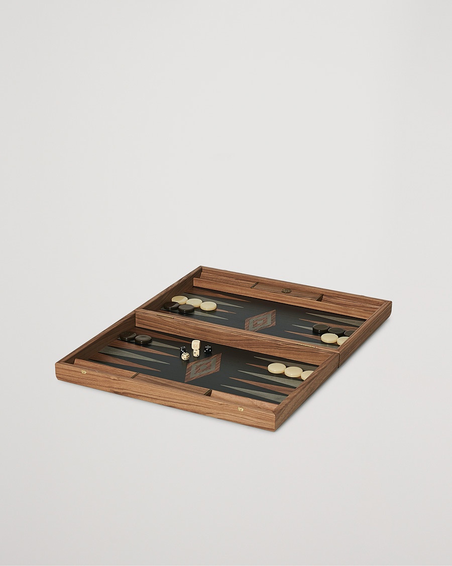 Manopoulos Walnut & Black Oak Large Backgammon – Brun