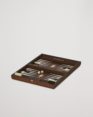 Herre | Spill og fritid | Manopoulos | Natural Burl Small Backgammon With Side Racks