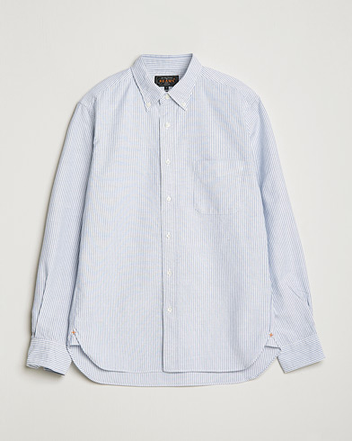 Herre | Casual | BEAMS PLUS | Oxford Button Down Shirt Blue Stripe