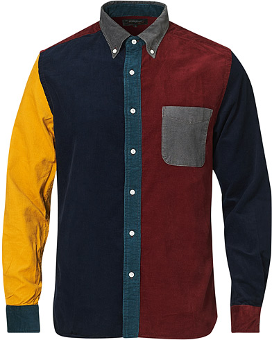 Cordfløyelskjorter |  Corduroy Patchwork Button Down Shirt Grey