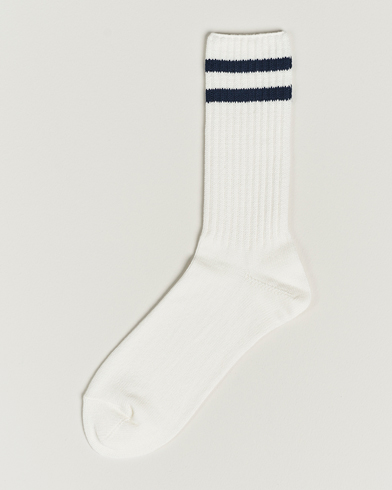 Herre | Vanlige sokker | BEAMS PLUS | Schoolboy Socks White/Navy