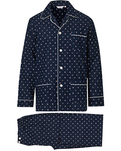Til den stilfulle |  Printed Cotton Pyjama Set Navy