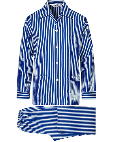 Pyjamas  |  Striped Cotton Pyjama Set Blue