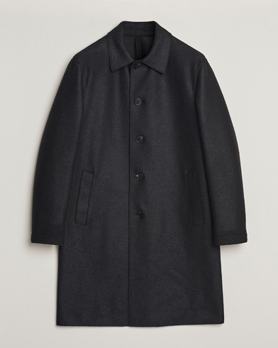 Herre |  | Harris Wharf London | Pressed Wool Mac Coat Black