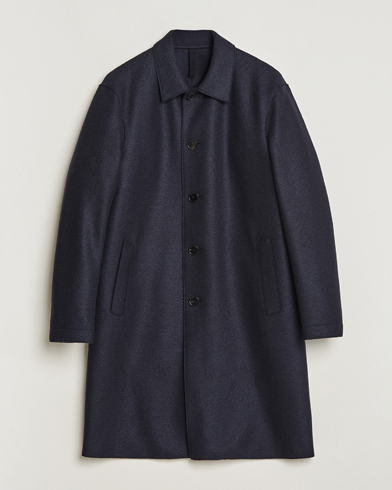 Herre | Moderne jakker | Harris Wharf London | Pressed Wool Mac Coat Navy