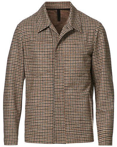 Harris Wharf London Two Button Houndstooth Overshirt Camel
