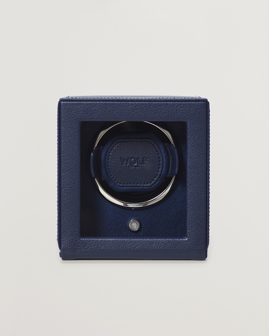 WOLF WOLFCub Single Watch Winder With CoverNavy – Blå