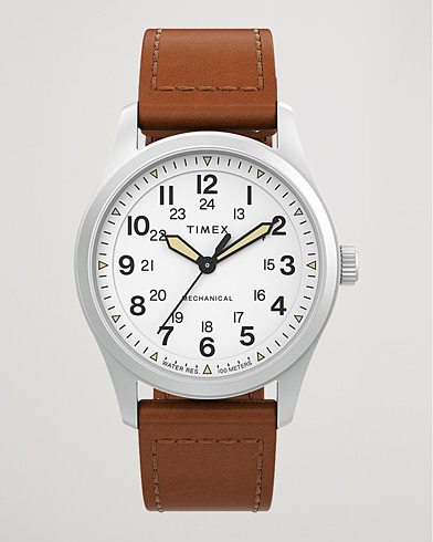 Herre | Skinnrem | Timex | Field Post Mechanical Watch 38mm White Dial