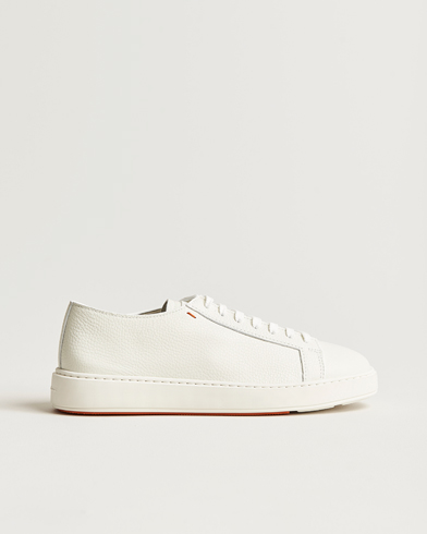 Herre | Sneakers | Santoni | Low Top Grain Leather Sneaker White Calf