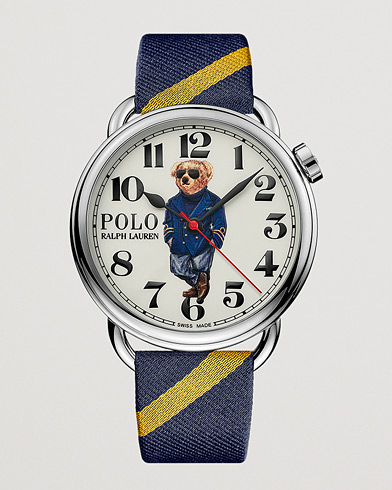 Herre | Preppy Authentic | Polo Ralph Lauren | 42mm Automatic Nautical Bear White Dial