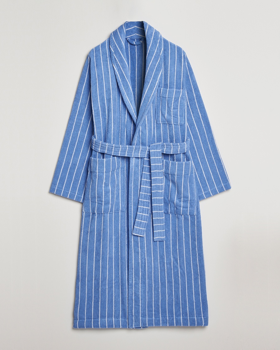 Tekla Organic Terry Classic Bathrobe Marseille – Blå