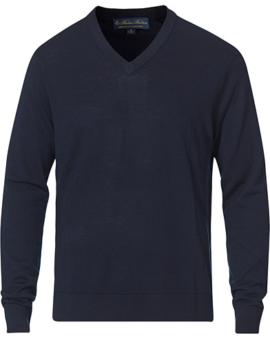 Pullovers v-hals |  Washable Merino Wool V-Neck  Navy