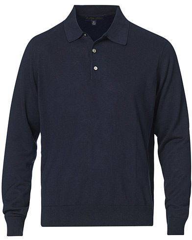 Preppy Authentic |  Cotton/Silk Knitted Polo Navy