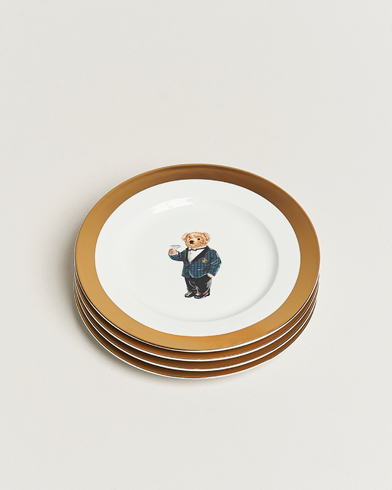 Herre | Til hjemmet | Ralph Lauren Home | Thompson Bear Porcelain Plate Set 4pcs White/Gold