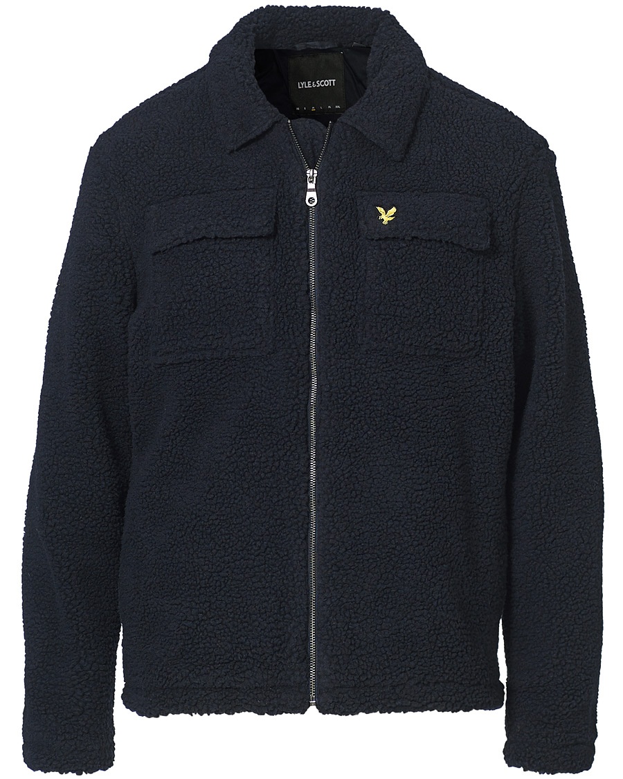 Lyle & Scott Collared Pile Jacket Dark Navy Lyle & Scott Collared Pile Jacket Dark Navy