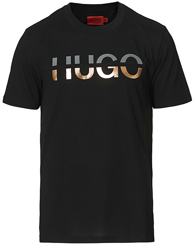 Herre |  | HUGO | Denghis Glossy Logo Crew Neck Tee Black