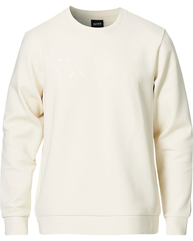 Herre |  | BOSS Athleisure | Salbo Iconic Logo Sweatshirt Open White