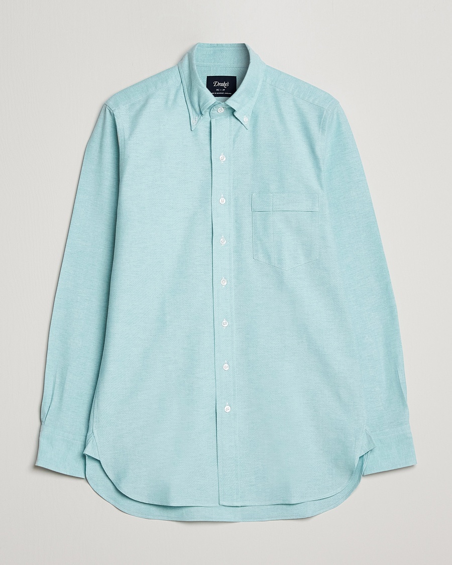 Herre | | Drake's | Button Down Oxford Shirt Light Green