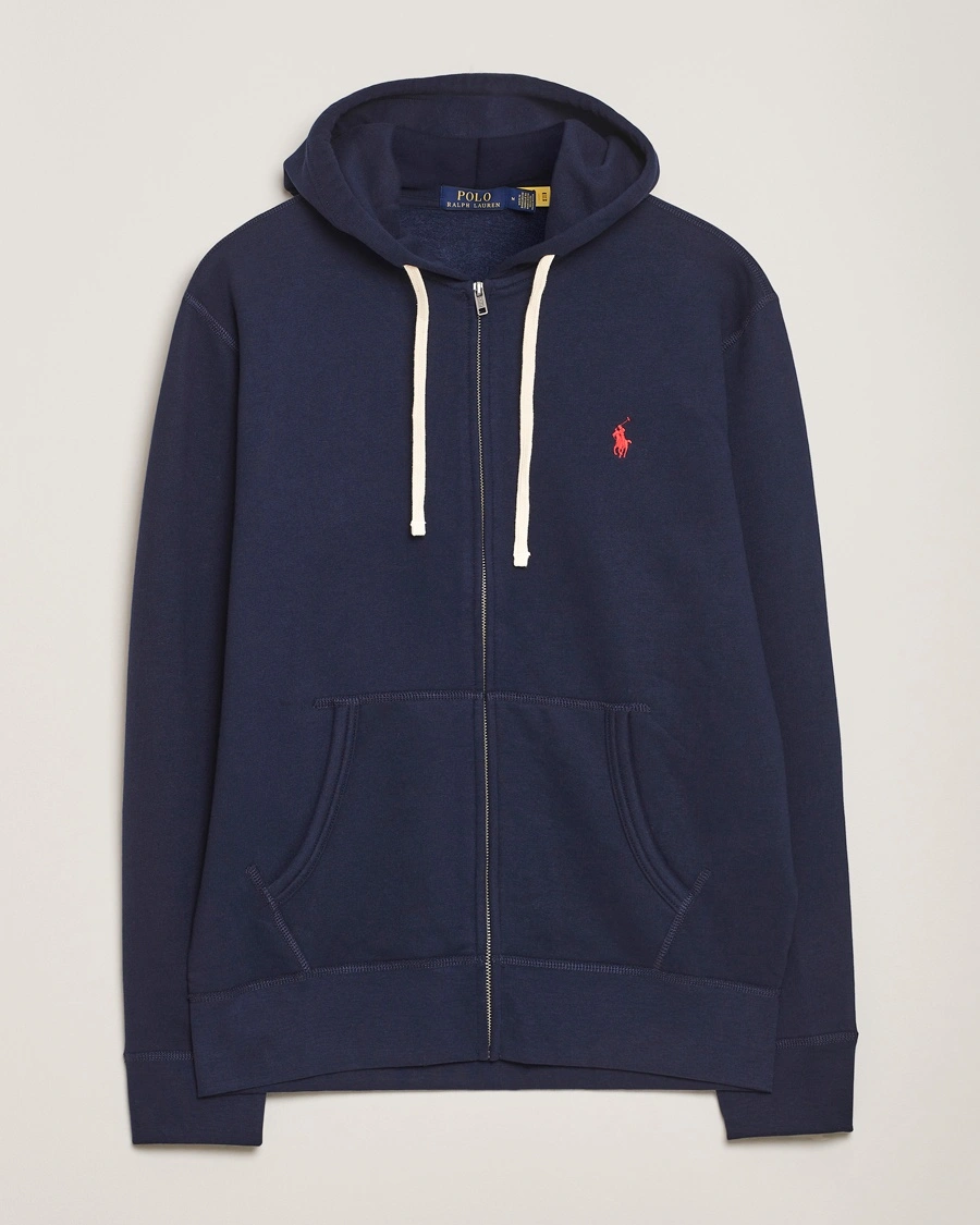 Polo Ralph Lauren Fleece Full Zip Hoodie Cruise Navy – Blå