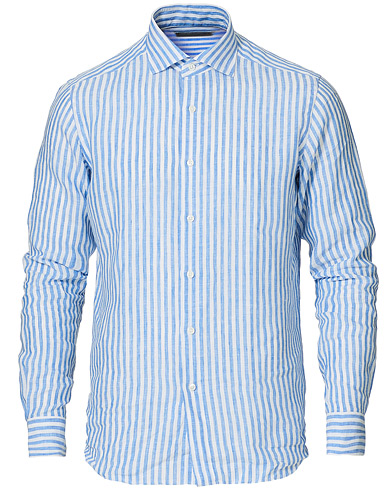  |  Slim Fit Linen Shirt Blue Stripe