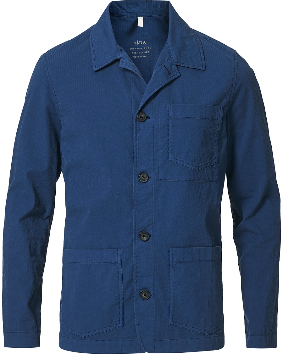 Altea Seersucker Overshirt Navy Altea Seersucker Overshirt Navy