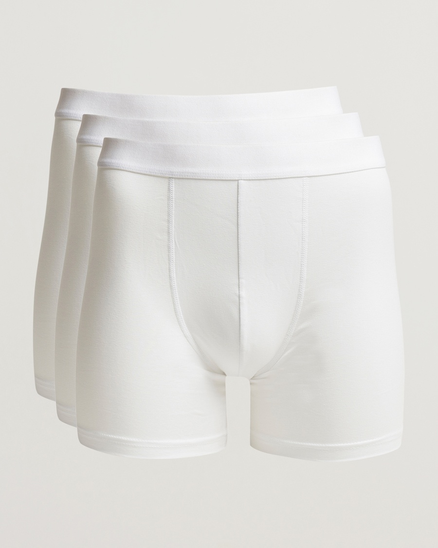 Bread & Boxers 3-Pack Long Boxer Brief White – Hvit