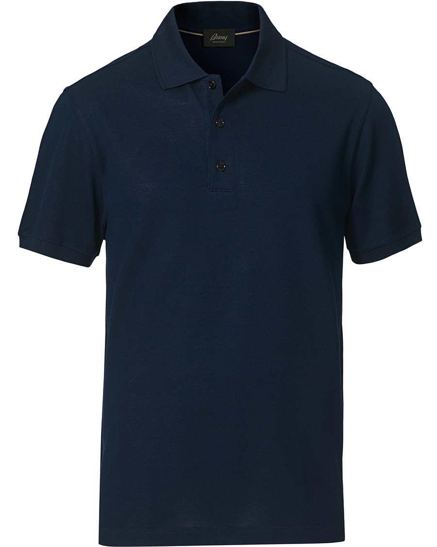 Brioni Short Sleeve Piquet Polo Navy Brioni Short Sleeve Piquet Polo Navy