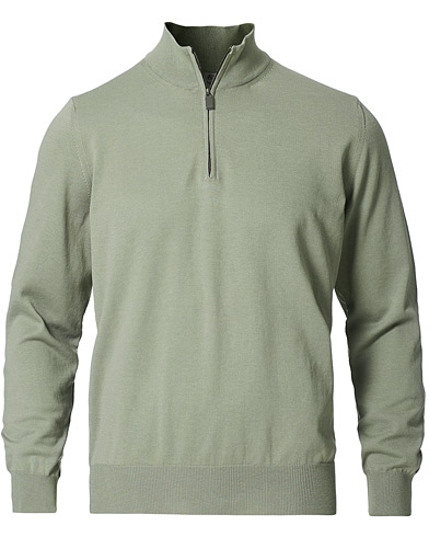  |  Cotton Half Zip Sweater Sage Green