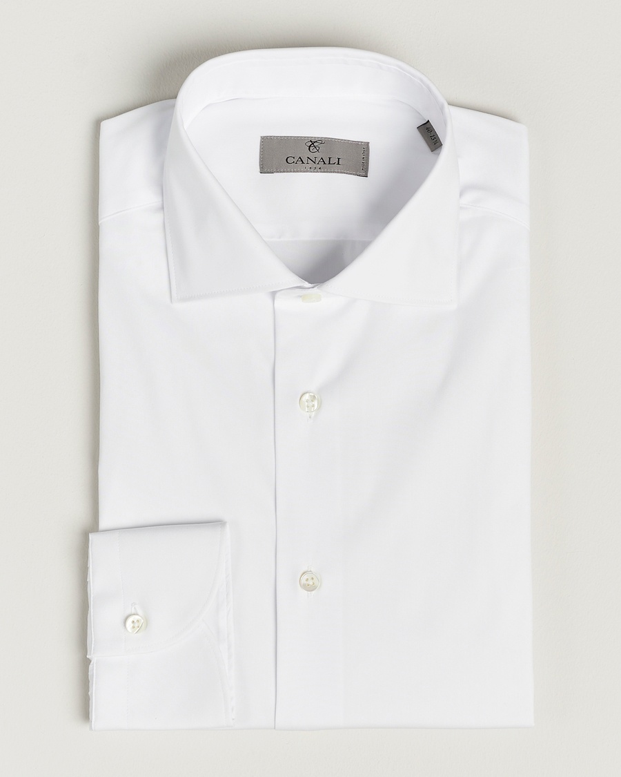 Herre | | Canali | Slim Fit Cotton/Stretch Shirt White
