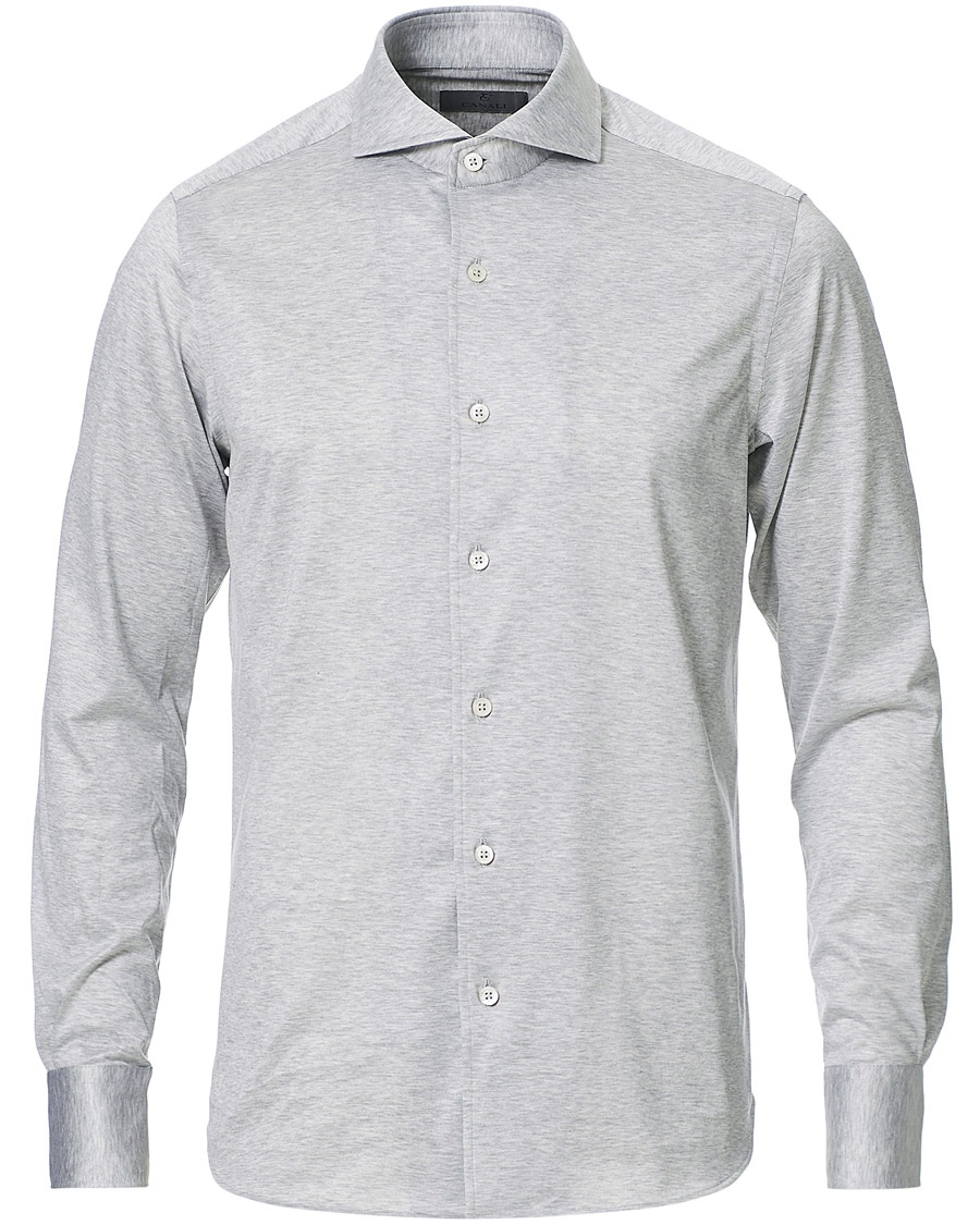 Herre | Gamle produktbilder | Canali | Slim Fit Jersey Shirt Light Grey