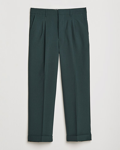 Herre | Bukser | AMI | Carrot Fit Wool Trousers Evergreen