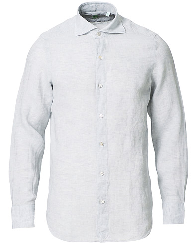 Finamore Napoli Tokyo Slim Fit Linen Shirt Light Grey