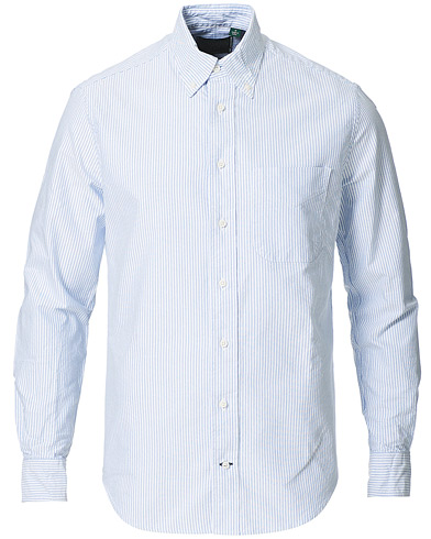  |  Button Down Striped Oxford Shirt Light Blue