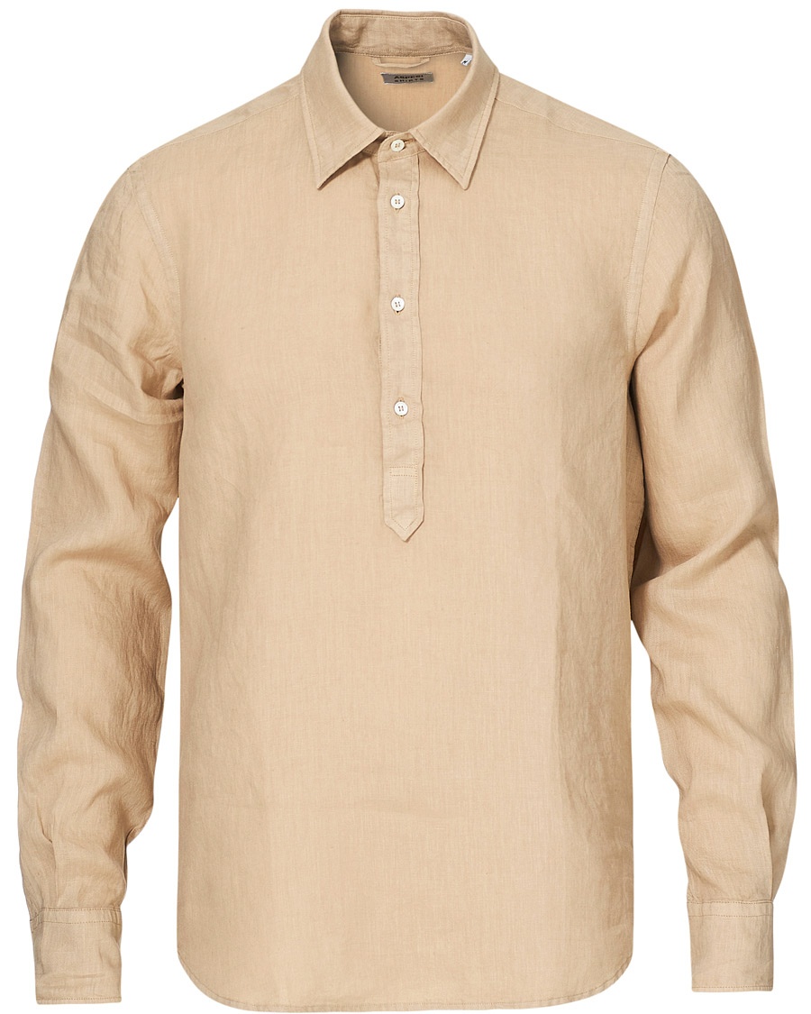 Aspesi Popover Linen Shirt Beige Aspesi Popover Linen Shirt Beige