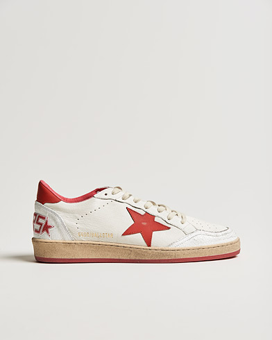 Herre | Sommersko | Golden Goose Deluxe Brand | Ball Star Sneakers White/Red