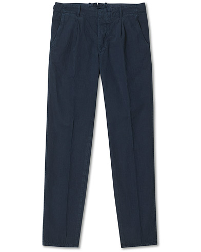 Italian Department |  Tapered Fit Cotton Trousers Navy