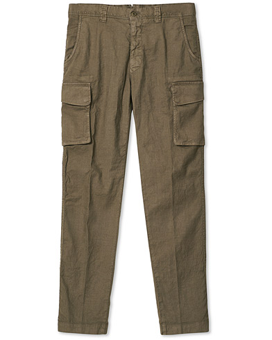 Cargobukser |  Tapered Fit Linen Cargo Pants Military