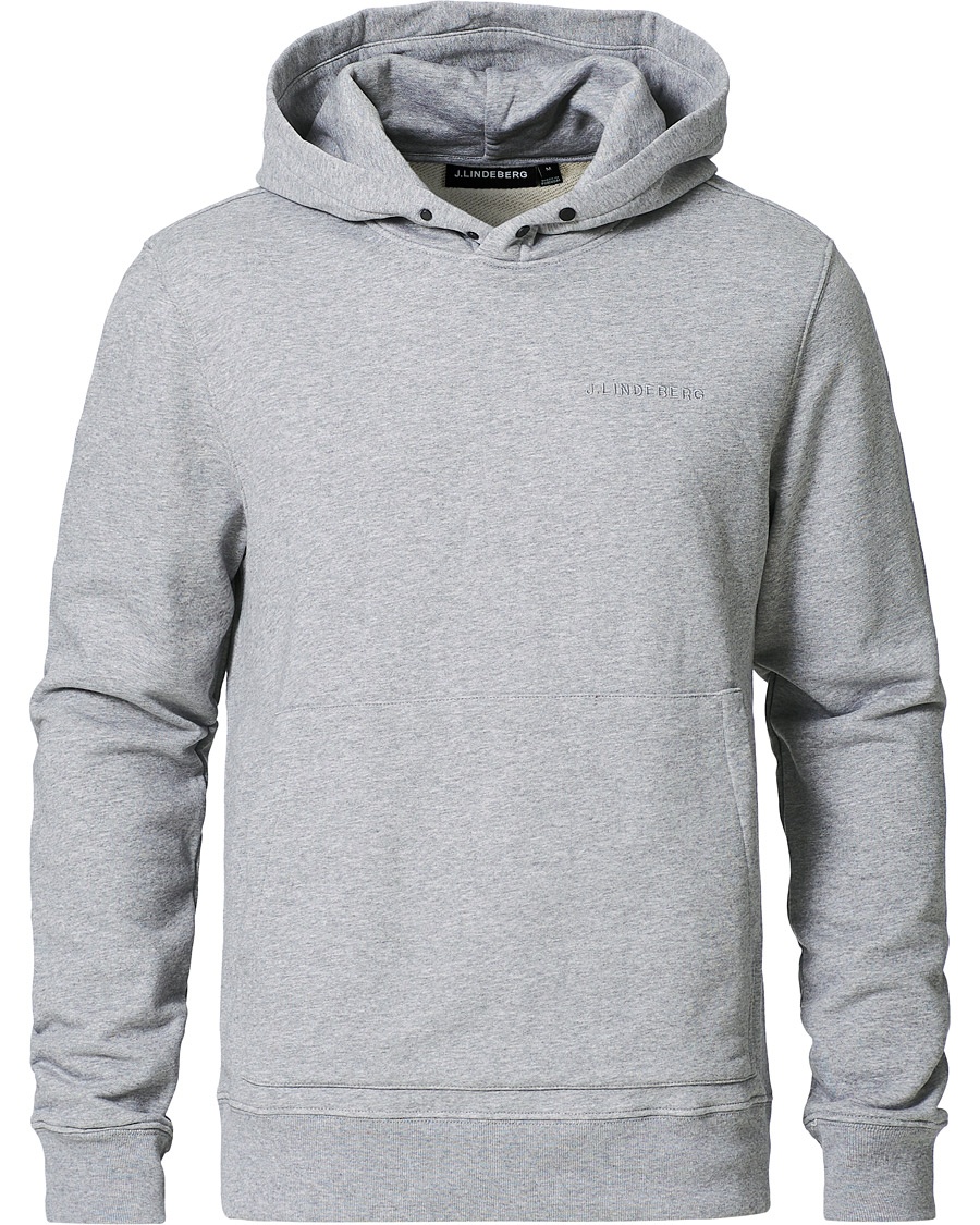 J.Lindeberg Throw Button Sweat Hoodie Mid Grey Melange J.Lindeberg Throw Button Sweat Hoodie Mid Grey Melange