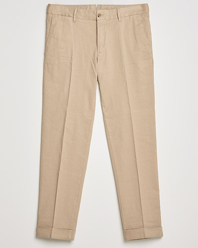 J.Lindeberg Grant Stretch Cotton/Linen Trousers Batique Khaki
