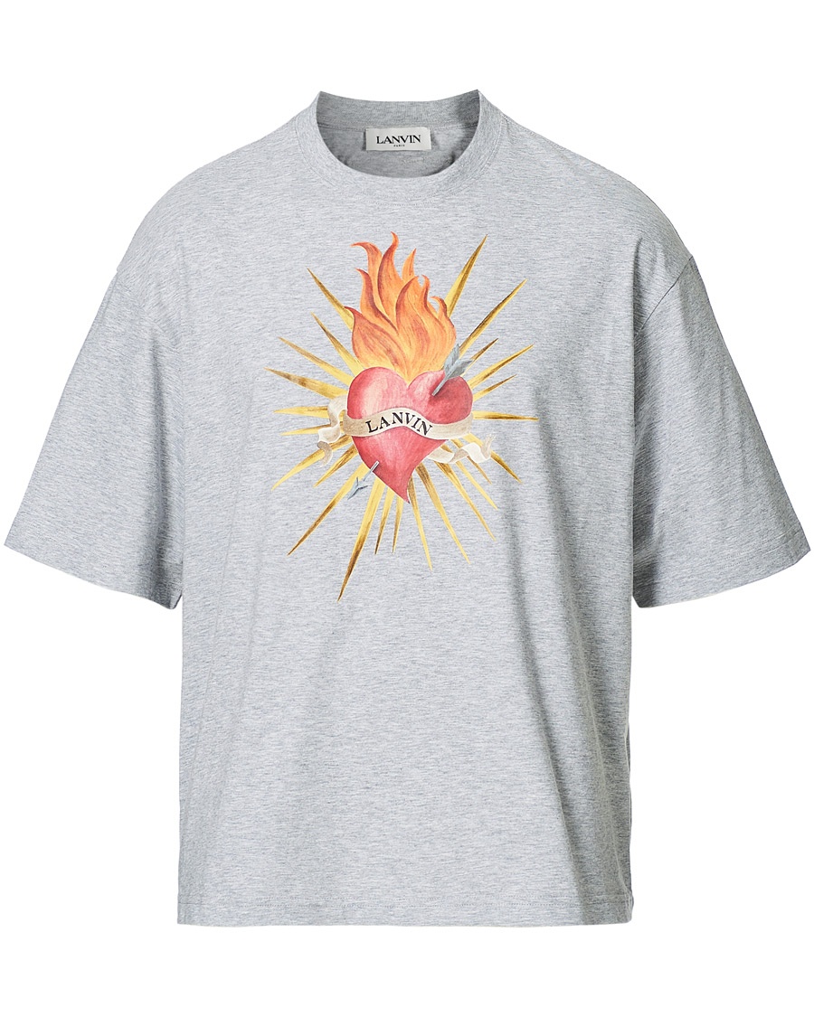 Lanvin Oversize Printed T-Shirt Light Grey Lanvin Oversize Printed T-Shirt Light Grey