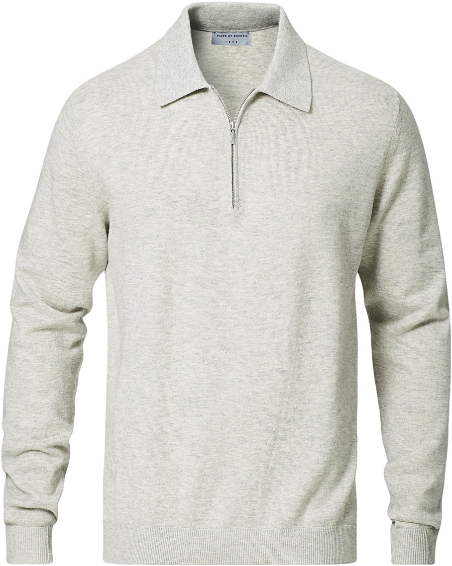 Tiger of Sweden Orbit Merino Wool Half Zip Med Grey Mel Tiger of Sweden Orbit Merino Wool Half Zip Med Grey Mel